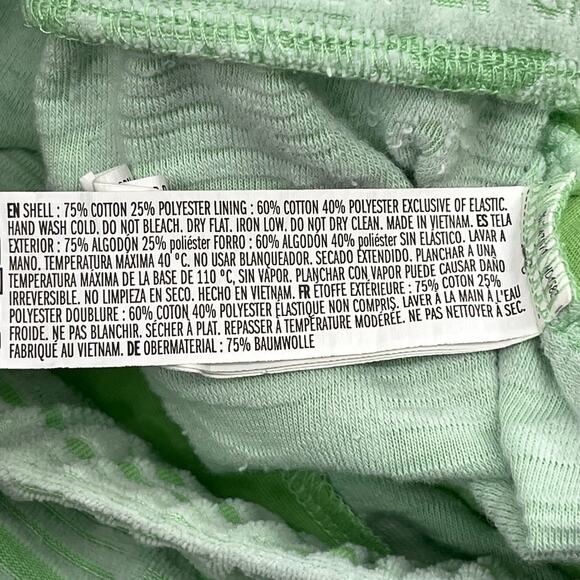 Forever 21 Green Pepsi Stretch Drawstring Pull On Pockets Terry Summer Skirt MED - Picture 8 of 10